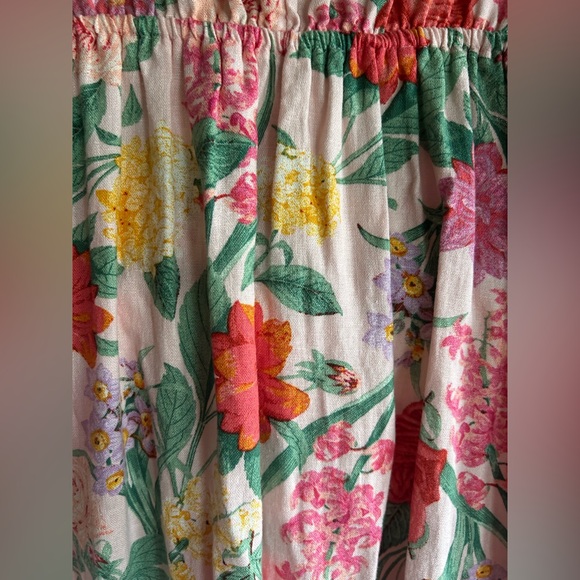 Old Navy Floral Linen Blend Twist Front Midi Dress with Puff Sleeves - Picture 12 of 15